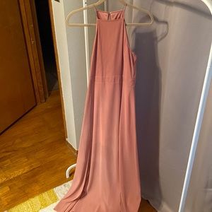 Express Dusty Rose Sheer Maxi Dress with built-in slip, 6.